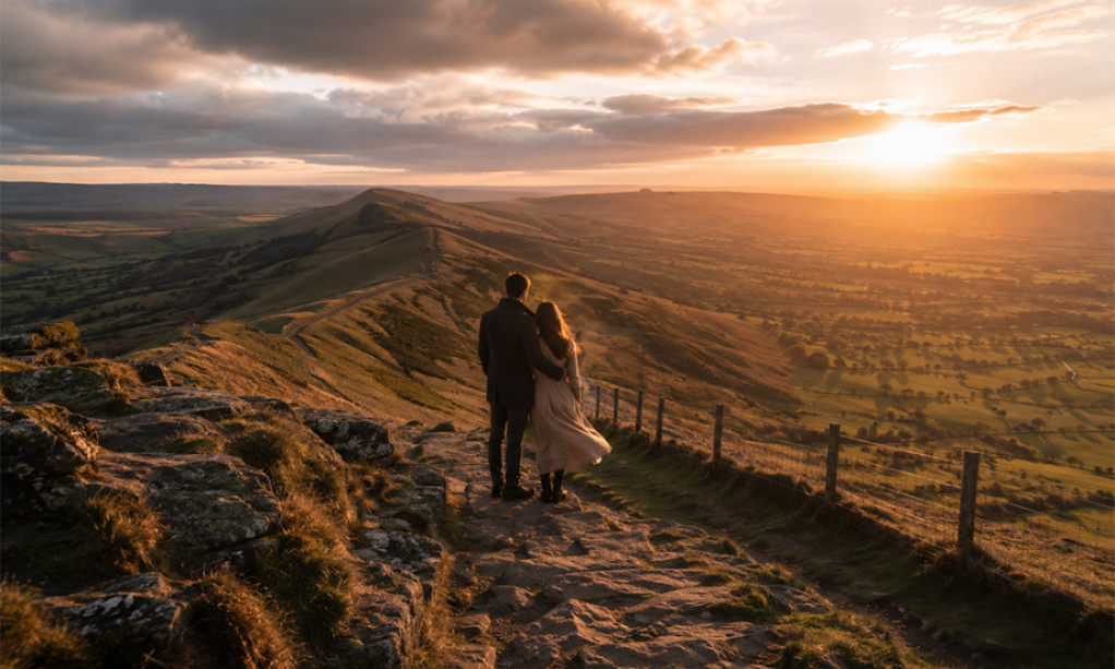 Derbyshire Pre-Wedding Photoshoot Spots - Mam Tor