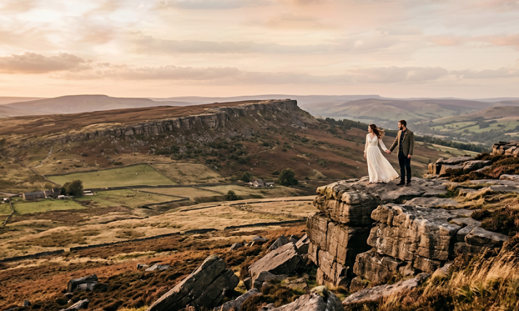 Derbyshire Pre-Wedding Photoshoot Spots - Stanage Edge