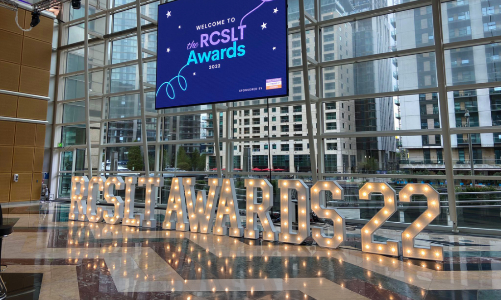 White light-up letters at an event